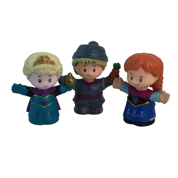 Fisher Price Little People Disney Frozen Elsa Anna Kristoff Figures Lot of 3 - Picture 1 of 13
